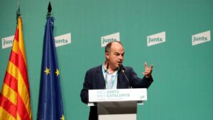 El secretari general de Junts, Jordi Turull, en un acte a Figueres (Berta Artigas Fontàs i Marina López, ACN)