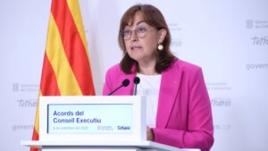 La portaveu del Govern, Sílvia Paneque, durant la roda de premsa després de la reunió del Consell Executiu (Mariona Puig, ACN)