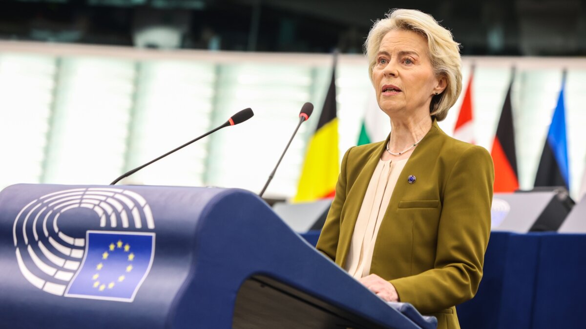 La presidenta de la Comissió Europea, Ursula von der Leyen, durant el SOTEU (Parlament Europeu)