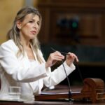 La vicepresidenta y diputada de Sumar, Yolanda Díaz, interviene en la comparecencia de Sánchez por el 'caso Cerdán' (Congreso de los Diputados)