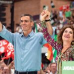 Pedro Sánchez y María Jesús Montero en el mitin de precampaña del Partido Socialista en Andalucía (PSOE)
