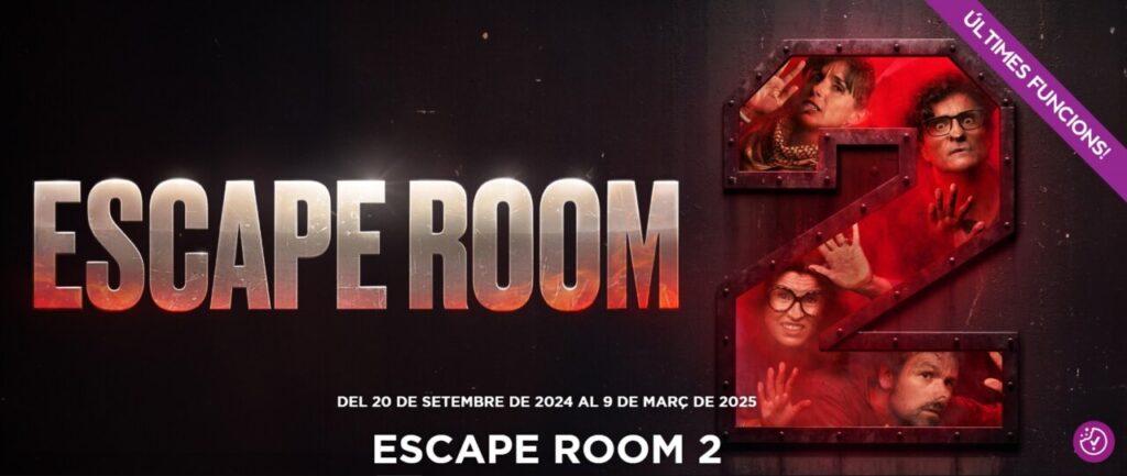 Cartell de l'obra Escape Room 2 al Teatre Condal