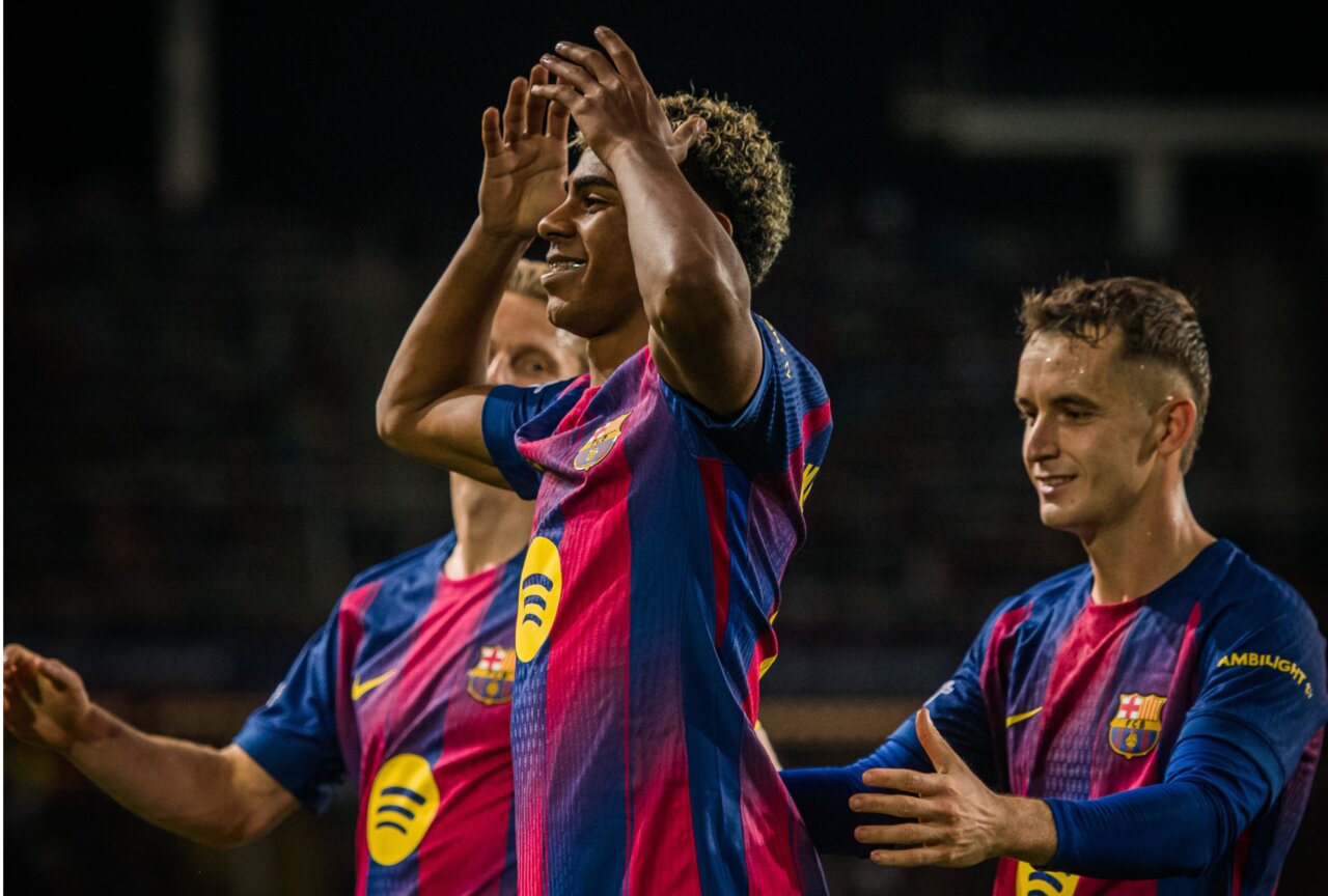 Lamine Yamal, celebrant un gol (FC Barcelona)