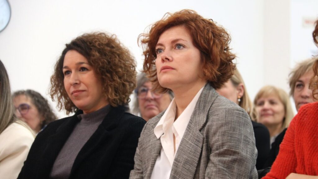 La secretaria general de ERC, Elisenda Alamany, durante la Asamblea Nacional de Mujeres de los republicanos en Caldes de Montbui (Guifré Jordan, ACN)