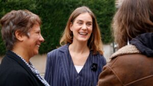 La portavoz de los Comunes en el Parlament, Jéssica Albiach, en Lleida (Anna Berga, ACN)