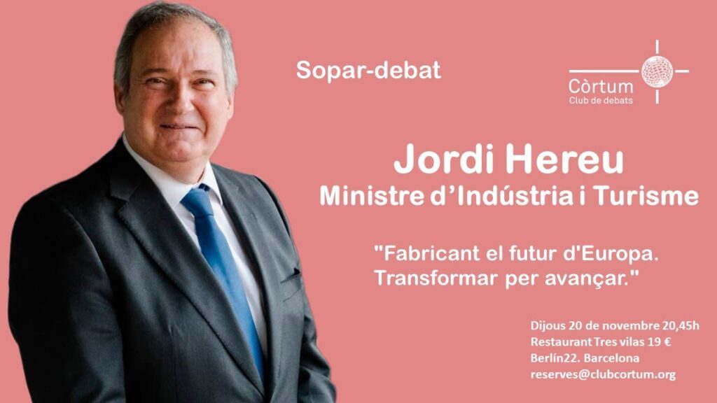 Jordi Hereu parlant sobre el futur d'Europa en un sopar-debat