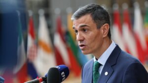 El president del Govern d'Espanya, Pedro Sánchez, a la seva arribada a un Consell Europeu (UE)