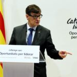 El president de la Generalitat, Salvador Illa, durant la seva conferència a Fira Sabadell (ACN)