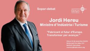 Jordi Hereu en un sopar-debat sobre el futur d'Europa.