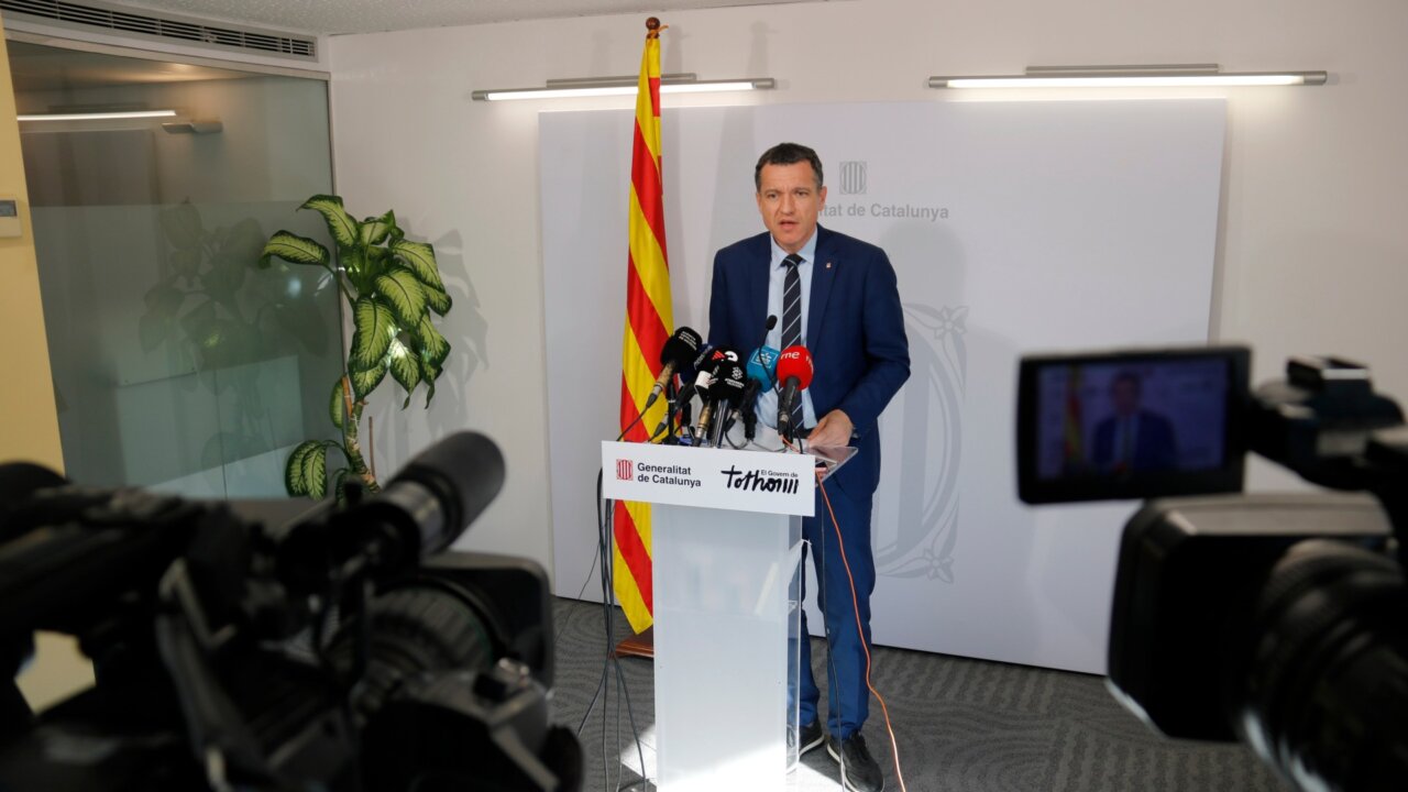 El conseller d'Agricultura, Òscar Ordeig, durant una compareixença a Lleida (Anna Berga, ACN)