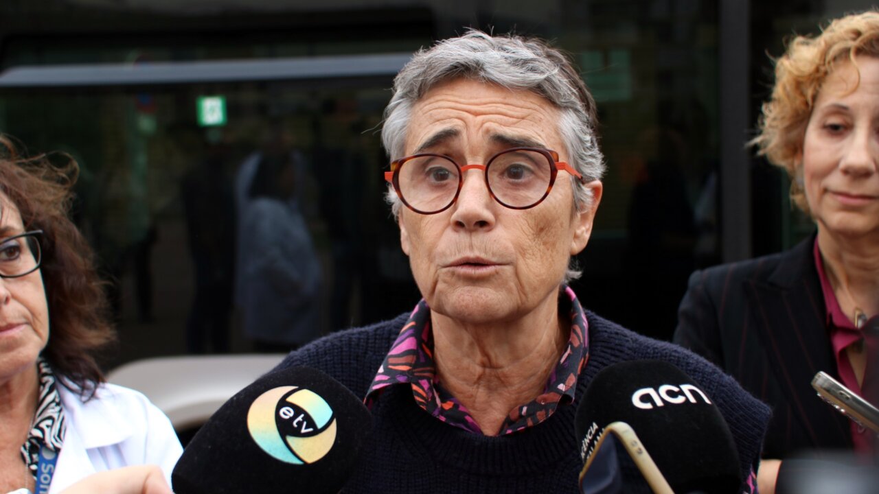 La consellera de Salud, Olga Pané, atendiendo a los medios de comunicación en el exterior del Hospital de Sant Joan Despí Moisès Broggi (Àlex Recolons, ACN)