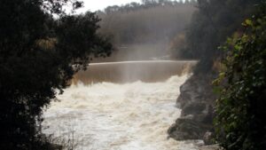 Salto de agua de la Central del Martís en el río Fluvià, en Esponellà (ACN)