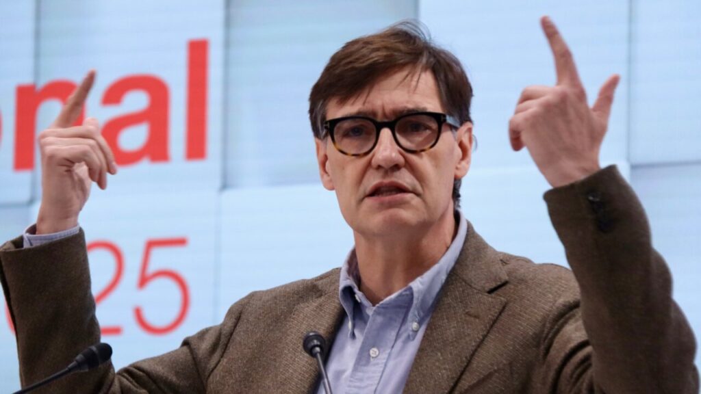 El president Salvador Illa, al Consell Nacional del PSC aquest dissabte (Nico Tomás, ACN)