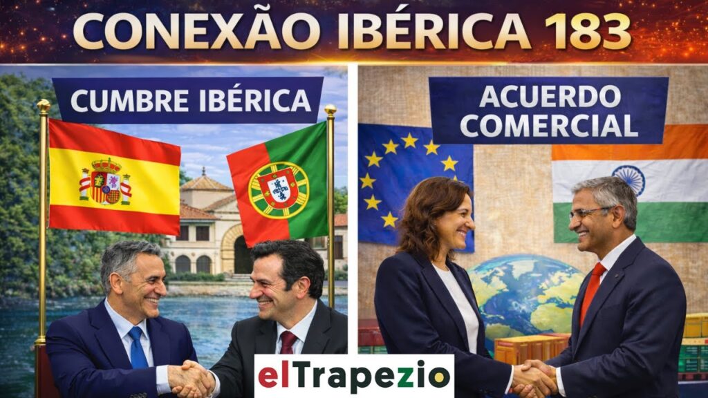 Imatge de la Cumbre Ibérica amb banderes d'Espanya i Portugal