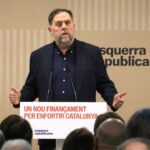 El president d'ERC, Oriol Junqueras, intervé en el Consell Nacional Extraordinari de la formació aquest dissabte (Pau Cortina, ACN)