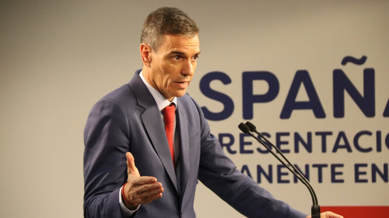 El presidente del Gobierno de España, Pedro Sánchez, en la rueda de prensa posterior al Consejo Europeo (Roger Gutiérrez Espunyes, ACN)