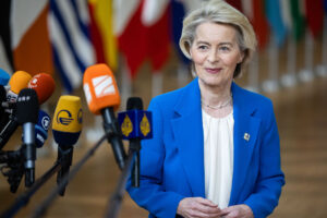 La presidenta de la Comisión Europea, Ursula von der Leyen, durante una cumbre del Consejo Europeo (Comisión Europea)