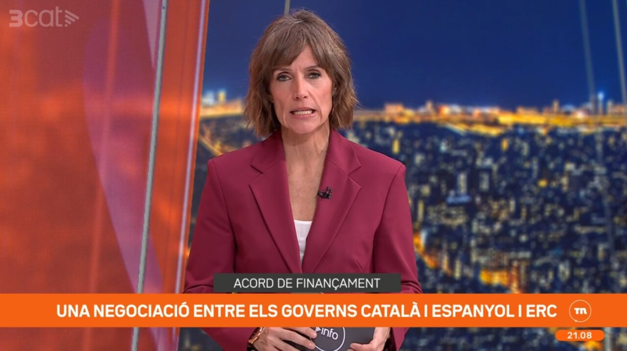 La periodista Raquel Sans, al ‘TN Vespre’ d’aquest diumenge (TV3)