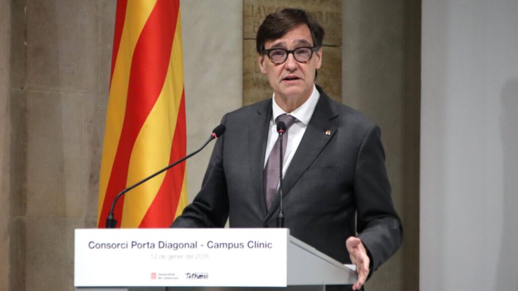 El president de la Generalitat, Salvador Illa, a Palau (Blanca Blay, ACN)