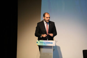 El conseller de la Presidencia, Albert Dalmau, en una jornada sobre el Eje Pirenaico en Tremp (Alba Mor, ACN)