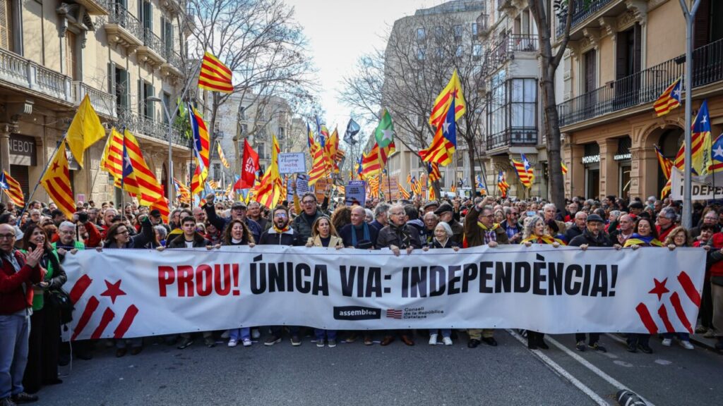 La manifestació convocada per l'ANC i el Consell de la República per denunciar la situació de Rodalies (Jordi Borràs, ACN)