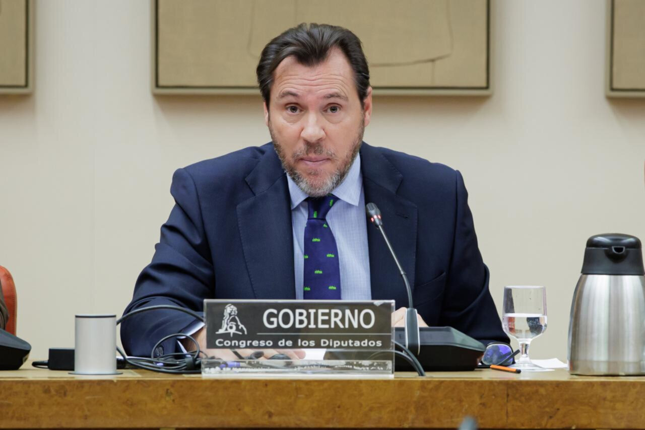 El ministre de Transports, Óscar Puente, durant la seva compareixença al Congrés.