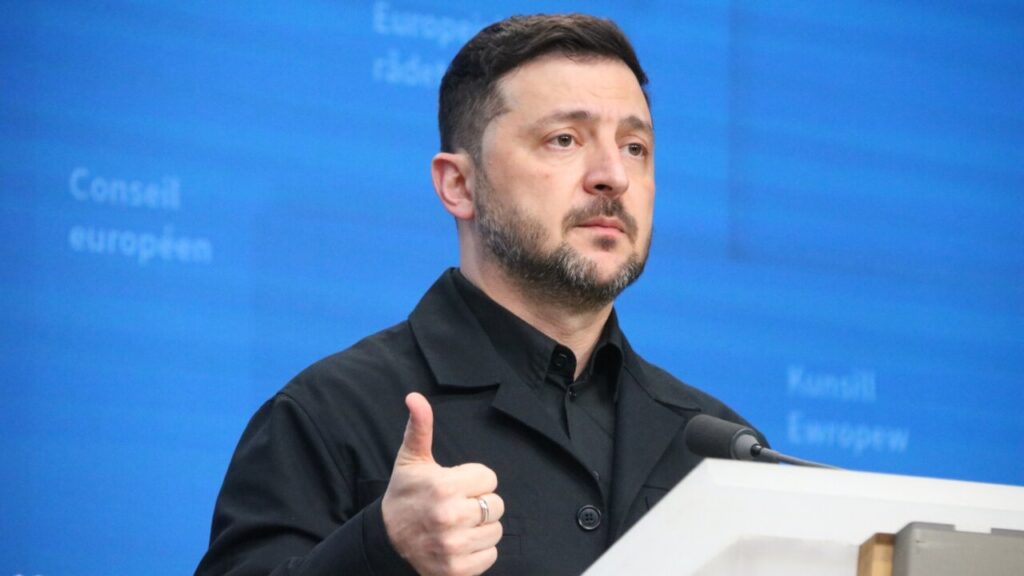 El presidente de Ucrania, Volodímir Zelenski, en una rueda de prensa del Consejo Europeo (Roger Gutiérrez, ACN)