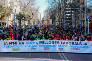 Imatge de la manifestació dels ensenyants del passat mes de febrer (ACN)