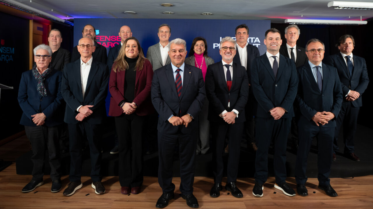 Joan Laporta amb els nous directius del Barça si surt escollit president (Defensem, el Barça)
