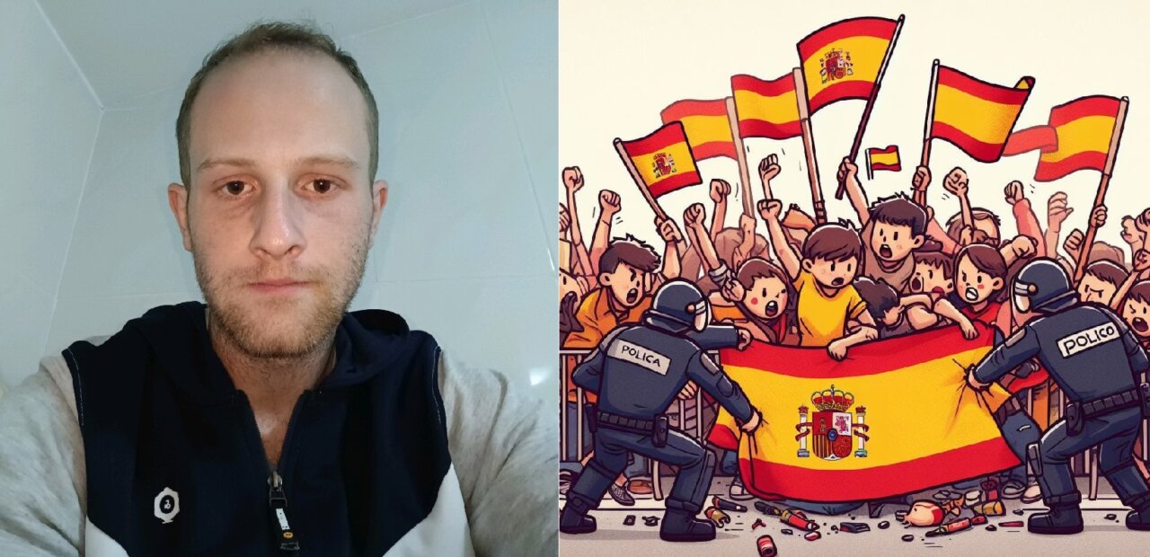 El hacker ultra Raul Stancu i el dibuix de l'entitat Revuelta, vinculad amb Vox, que encapçala el seu perfil a X