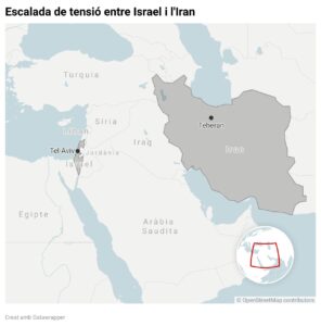 Mapa de situació d'Israel i l'Iran enmig de l'actual escalada de tensió (Guifré Jordan, ACN)