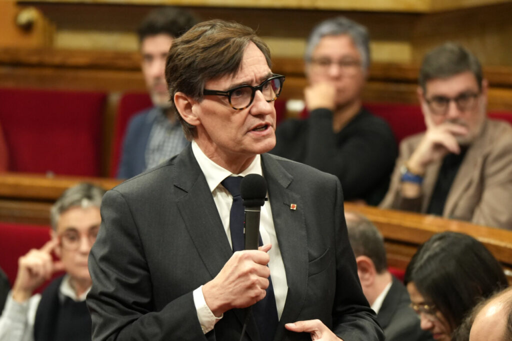 Salvador Illa, president de la Generalitat, durant la sessió de control al Parlament (ACN)