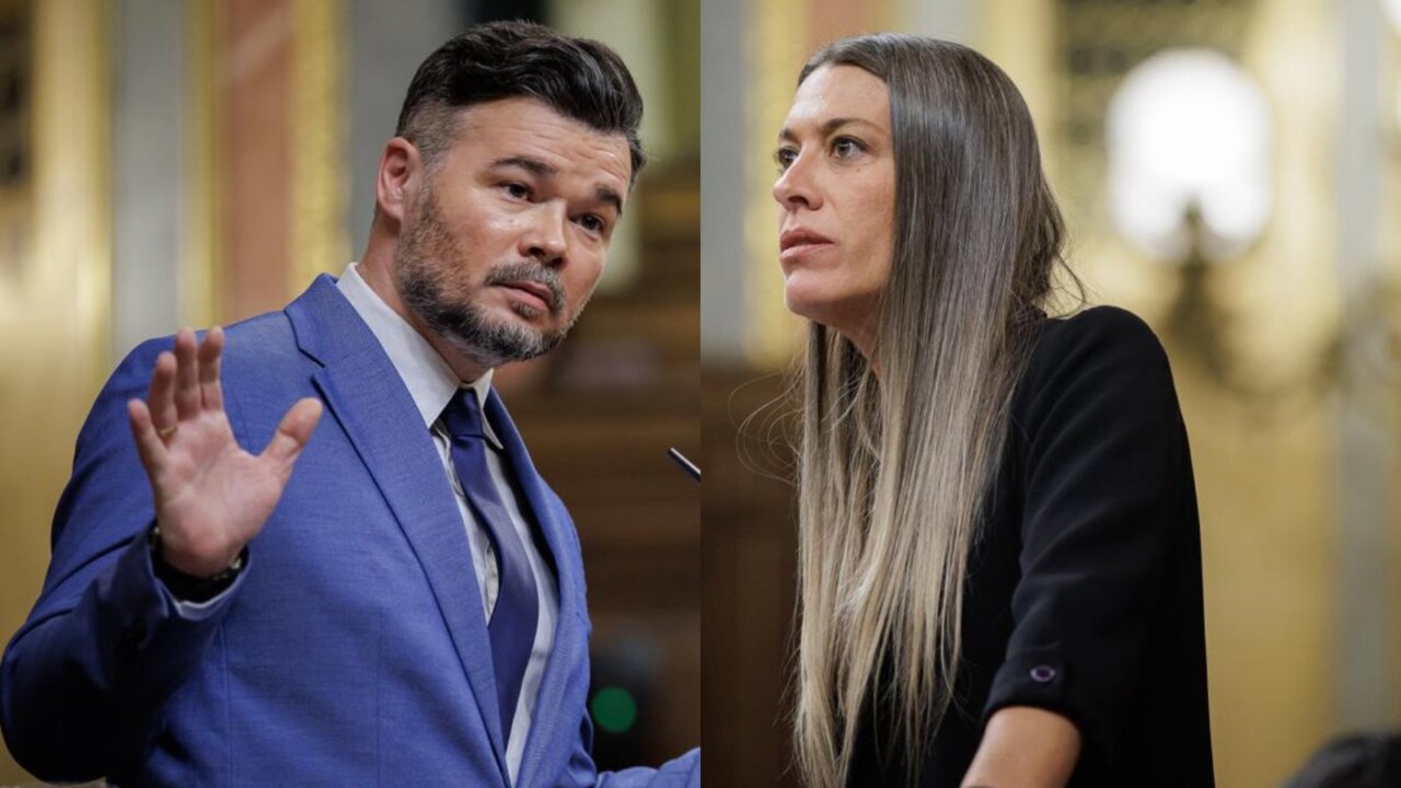 Gabriel Rufián (ERC) y Míriam Nogueras (Junts) en la cámara baja (Congreso de los Diputados)