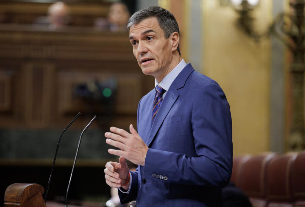 El presidente del Gobierno de España, Pedro Sánchez, compareciendo en el Congreso (Congreso de los Diputados)
