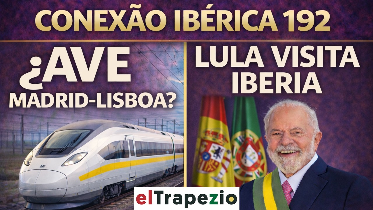Imatge sobre el programa Conexão Ibérica amb un tren AVE i Lula da Silva