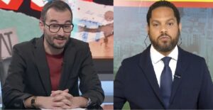 Ignacio Garriga i Jair Domínguez durant un programa de televisió.