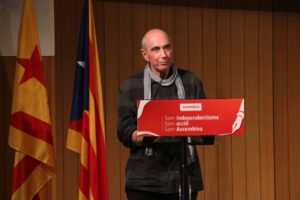 El president de l'ANC, Lluis Llach, durant l'acte Som independentisme. Som acció. Som Assemblea (Maria Asmarat, ACN)