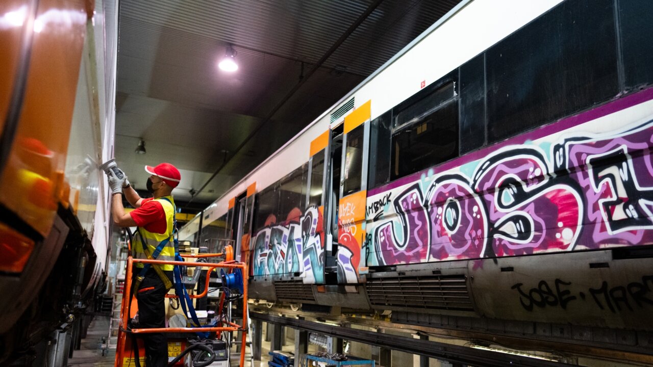 grafiti, tren, Cornellà de Llobregat