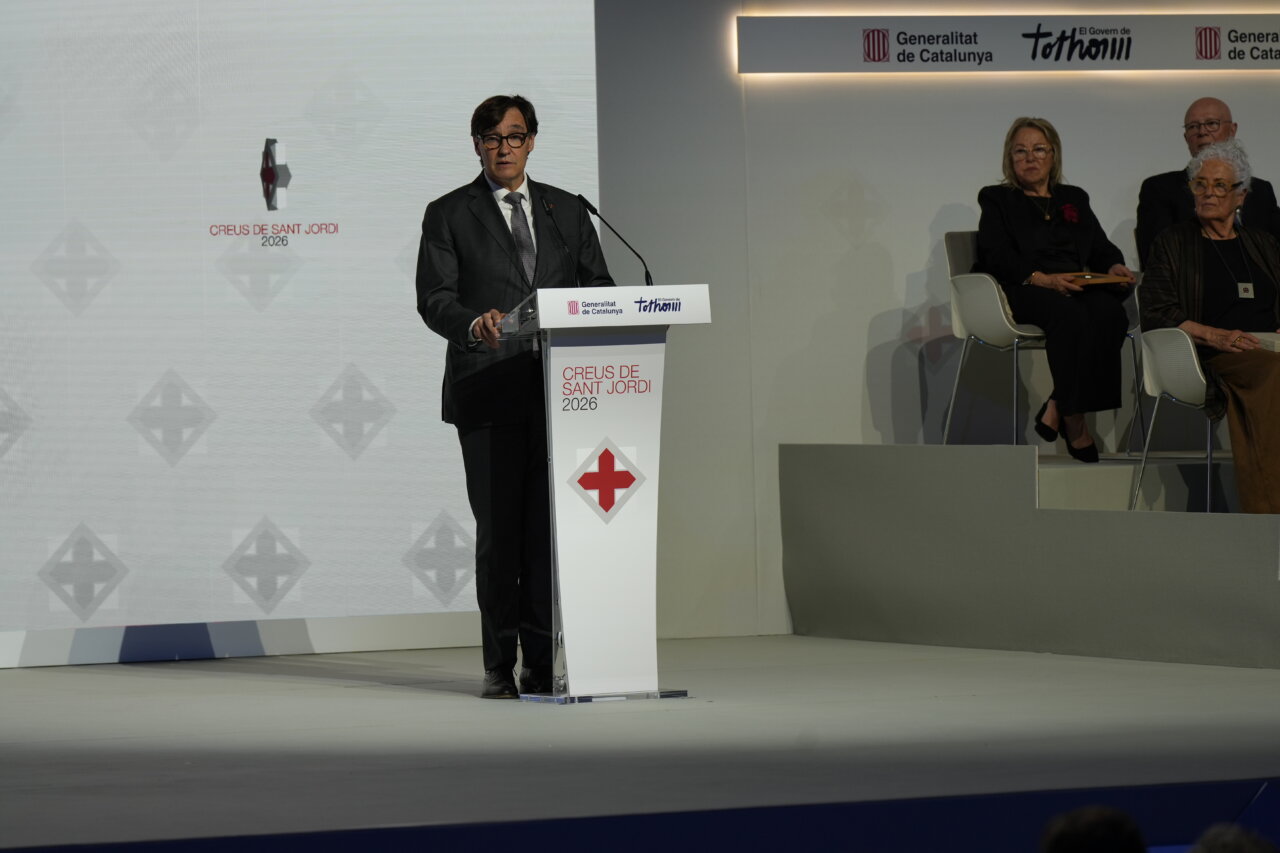 Salvador Illa, a l'acte de lliurament de les Creus de Sant Jordi (Guillem Roset - ACN)