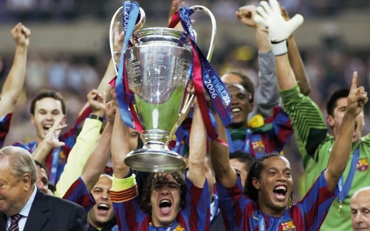 Celebració del FC Barcelona després de guanyar la Champions 2006