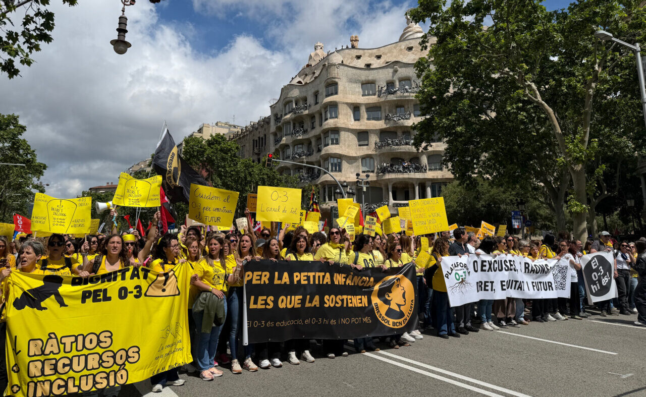 Manifestació de trebalaldores de les escoles bressol a Barcelona (ACN -Albert Hernàndez)