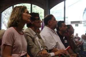 En Comú Podem, Jéssica Albiach, PSC, Salvador Illa, ERC, Oriol Junqueras, UGT (Miquel Vera i Cinto Mora, ACN)