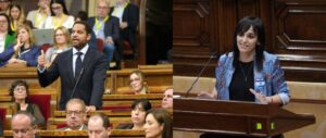 Ignacio Garriga i Sílvia Orriols durant una sessió al Parlament de Catalunya