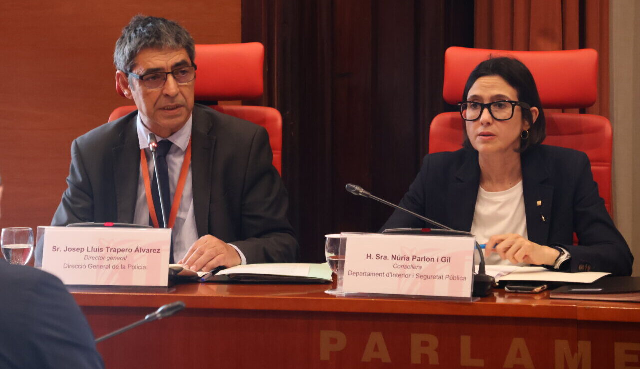 Josep Lluís Trapero i Núria Parlon en una compareixença