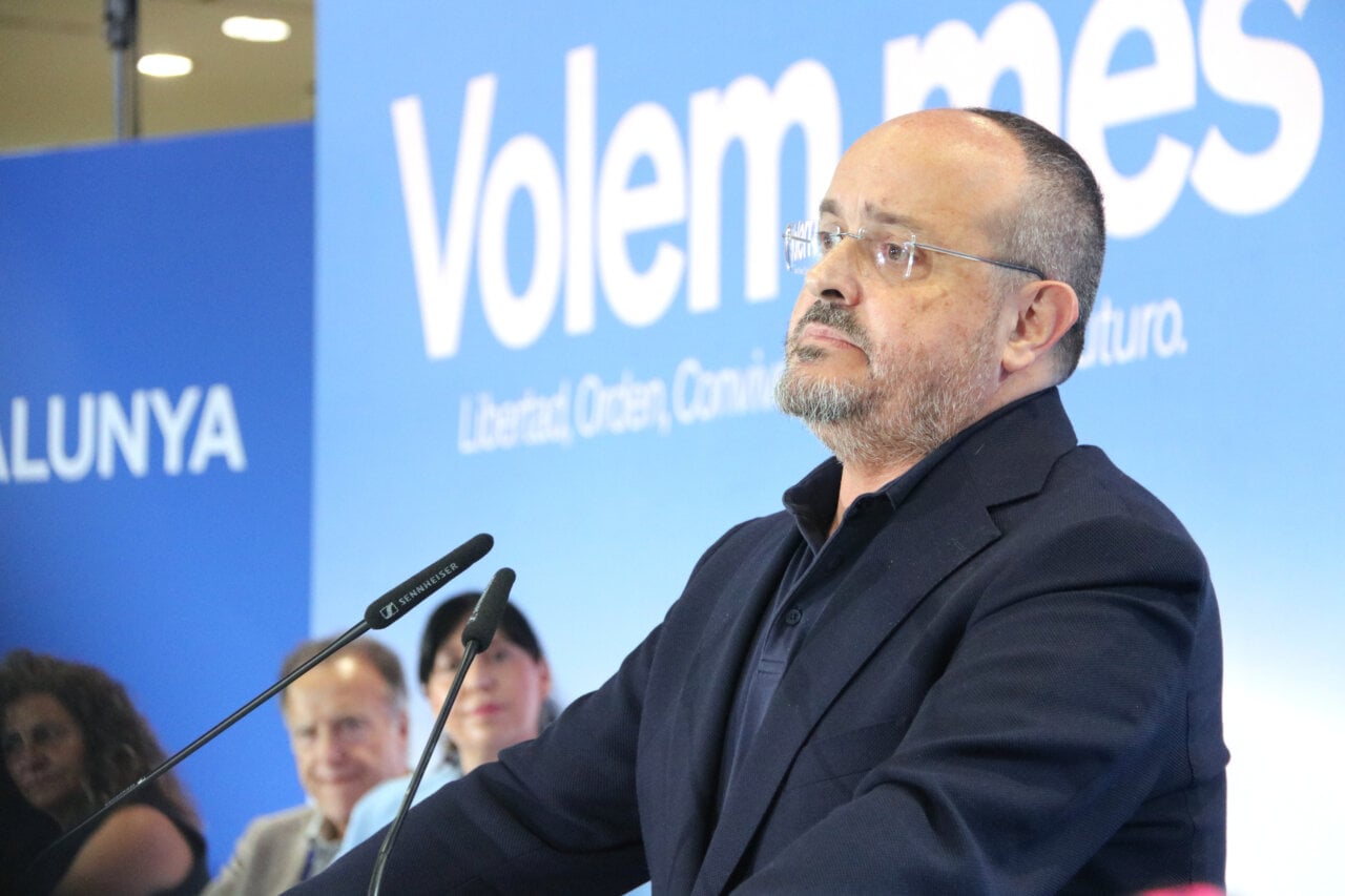 El candidat a repetir en la presidència del PP de Catalunya, Alejandro Fernández, en el congrés del partit a Barcelona (Nazaret Romero i Iñaki Martínez, ACN)