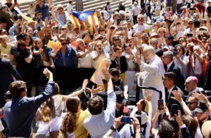 L'arribada del Papa a Montserrat (Laura Busquets - ACN)