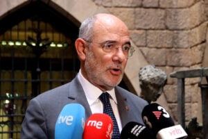 El conseller d'UE i Acció Exterior, Jaume Duch, en una atenció a mitjans (Nazaret Romero, ACN)