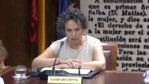 Maria Gertrudis Alcázar Jiménez durant la seva compareixença al Senat