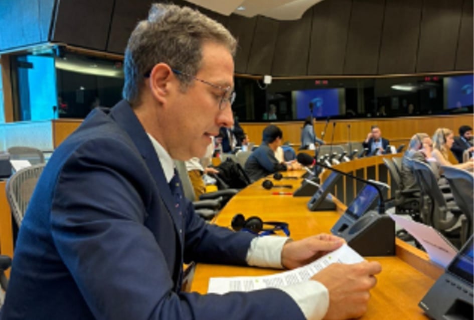 Domènec Ruiz Devesa parlant durant una audiència al Parlament Europeu