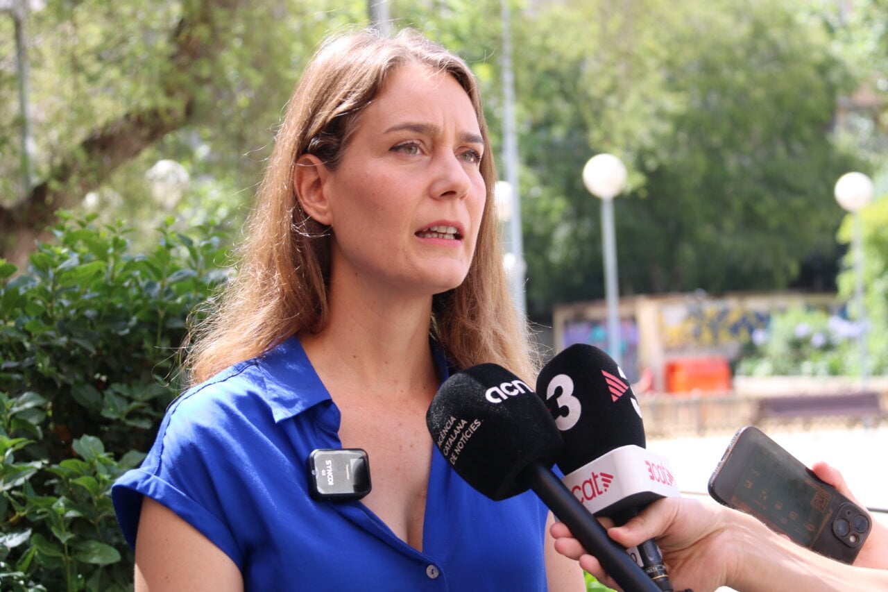 La presidenta dels Comuns al Parlament de Catalunya, Jéssica Albiach, en una roda de premsa (Miquel Codolar, ACN)